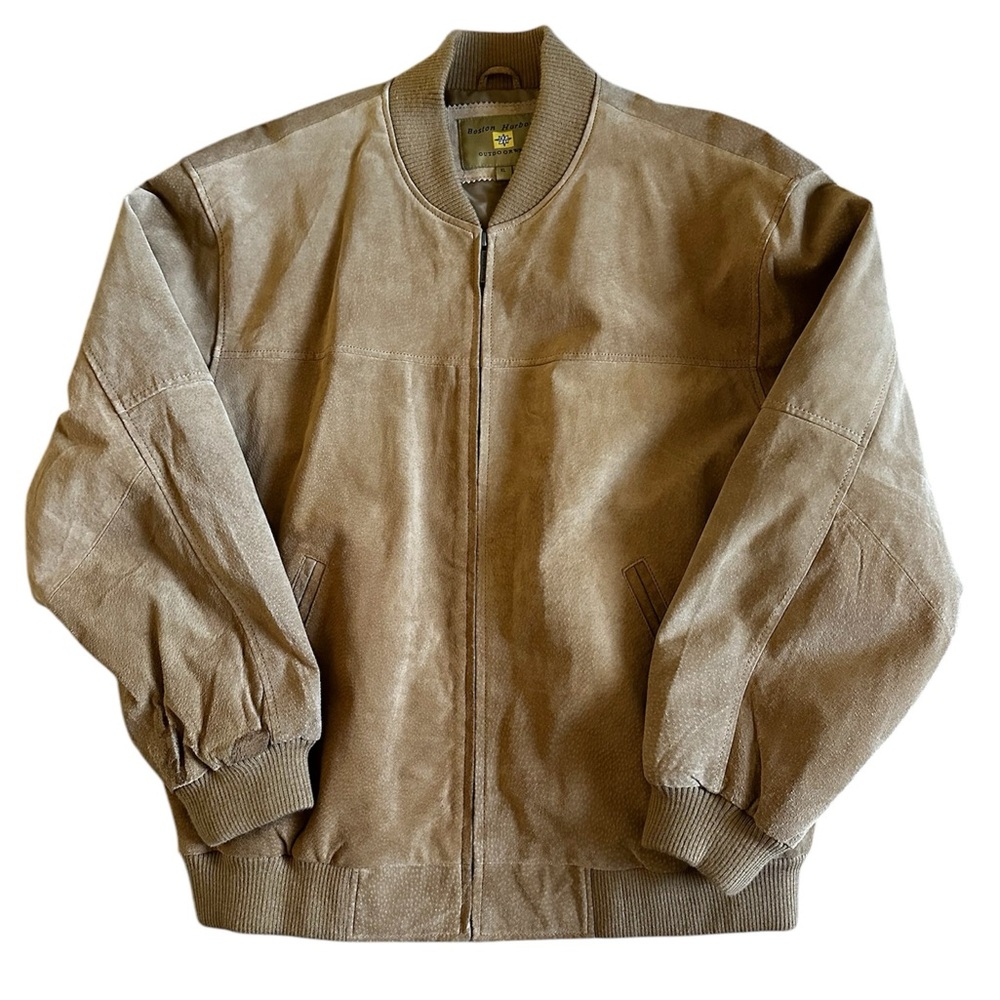 Vintage Boston Harbor Genuine Suede Leather Bombers Jacket size XL